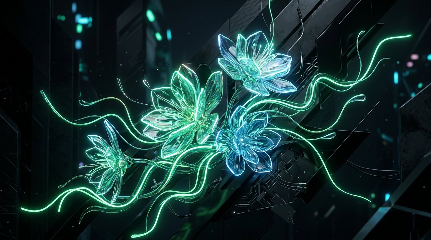 Web Flower Key Visual - Modern Glass Flowers